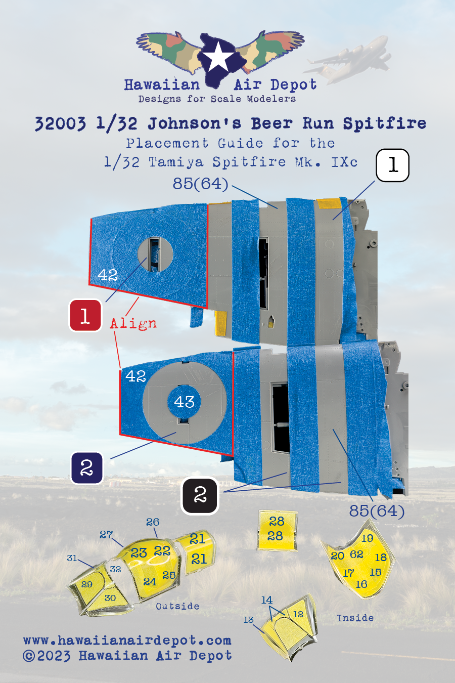Johnson's Beer Run Spitfire for the 1/32 Tamiya Mk. IX — Hawaiian